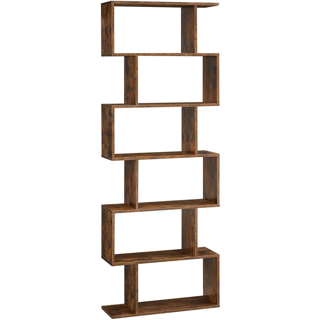 Regał KISTA, 70x24x190 cm, Nowoczesny Design, kolor Ciemny Brązowy