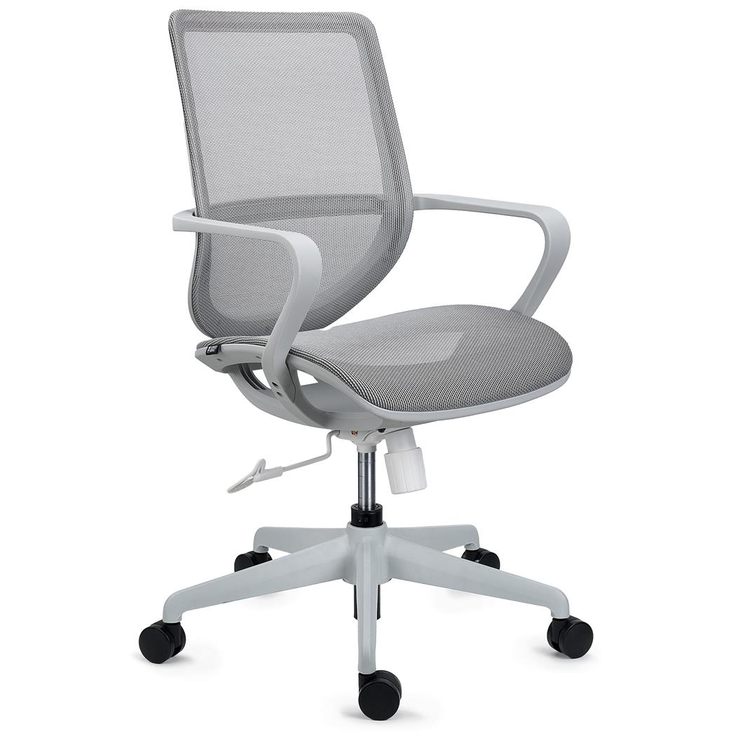 Krzesło Biurowe PACIFIC GREY, 8h pracy, Mechanizm Bujania, Wygodne i Solidne, Szare