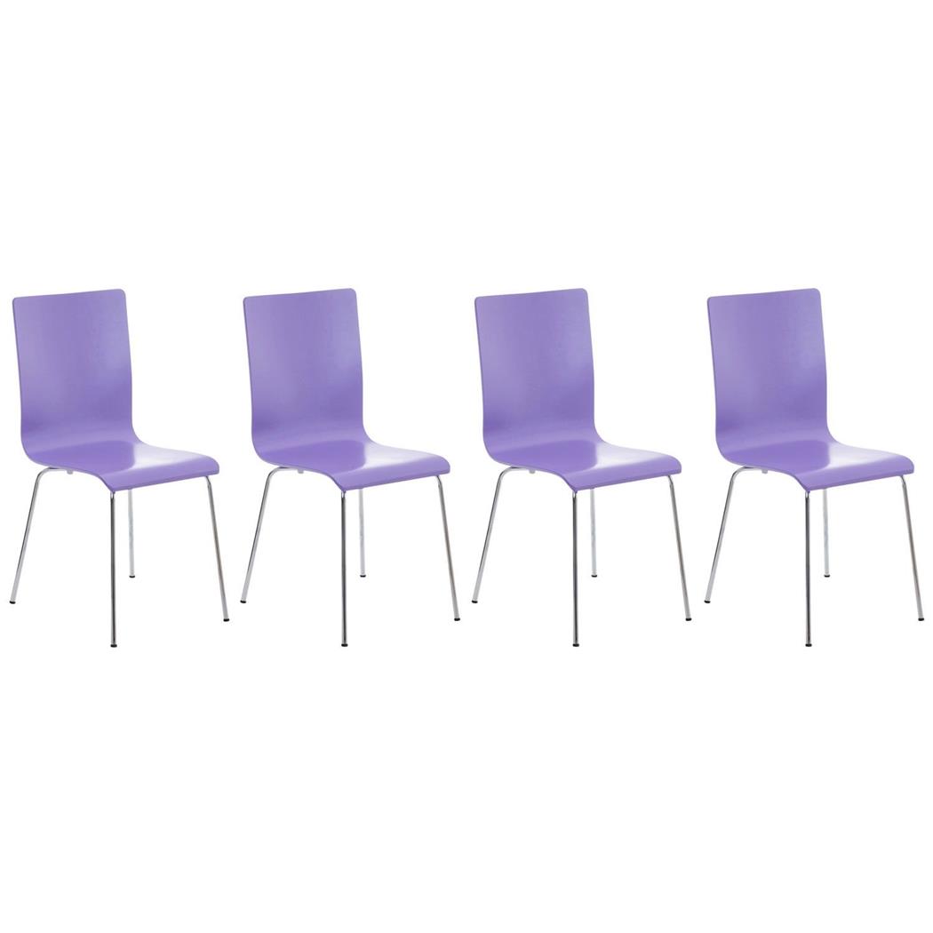 Zestaw 4 szt. Krzesła Konferencyjne PERE, Metalowe Nogi, Drewniane, kolor Fioletowy