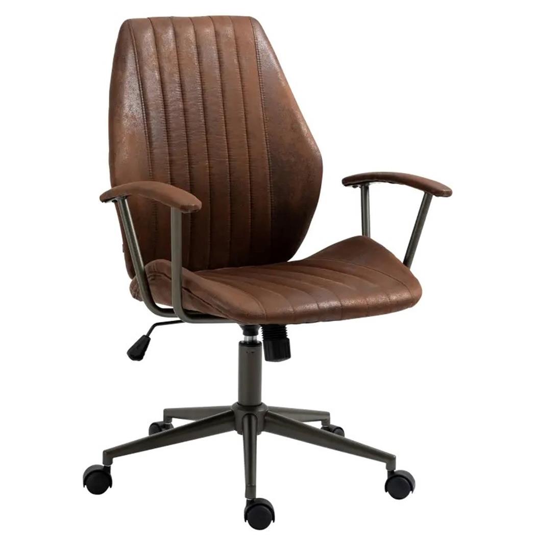Krzesło Biurowe BAKIN, Ekskluzywny Design, Mechanizm Bujania, Skóra, Brązowe