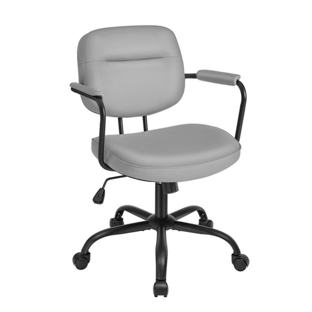 Krzesło Obrotowe CLASSIC, Elegancki Design, Regulowana Wysokość, Miękka Wyściółka, Ekoskóra kolor Szary