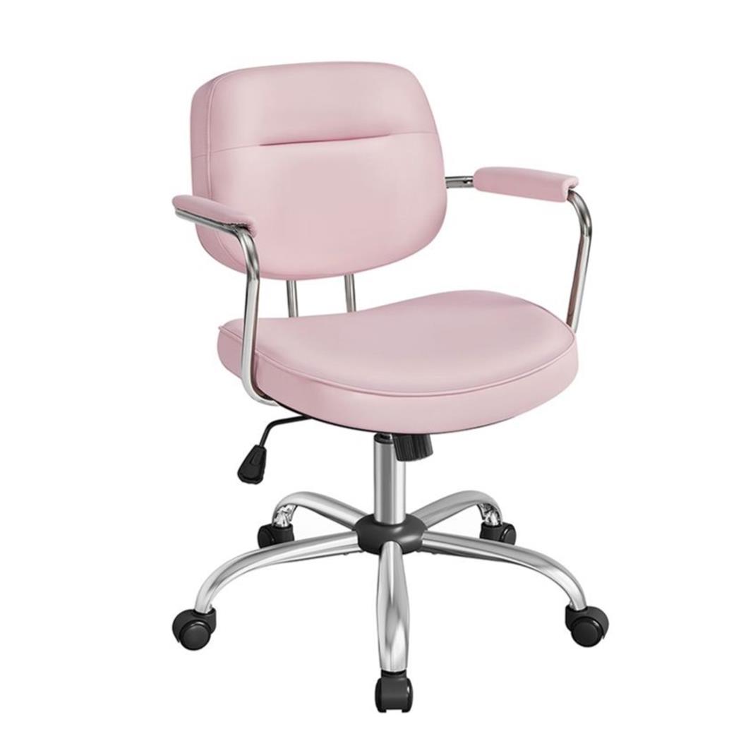 Krzesło Obrotowe CLASSIC, Elegancki Design, Regulowana Wysokość, Miękka Wyściółka, Ekoskóra kolor Różowy