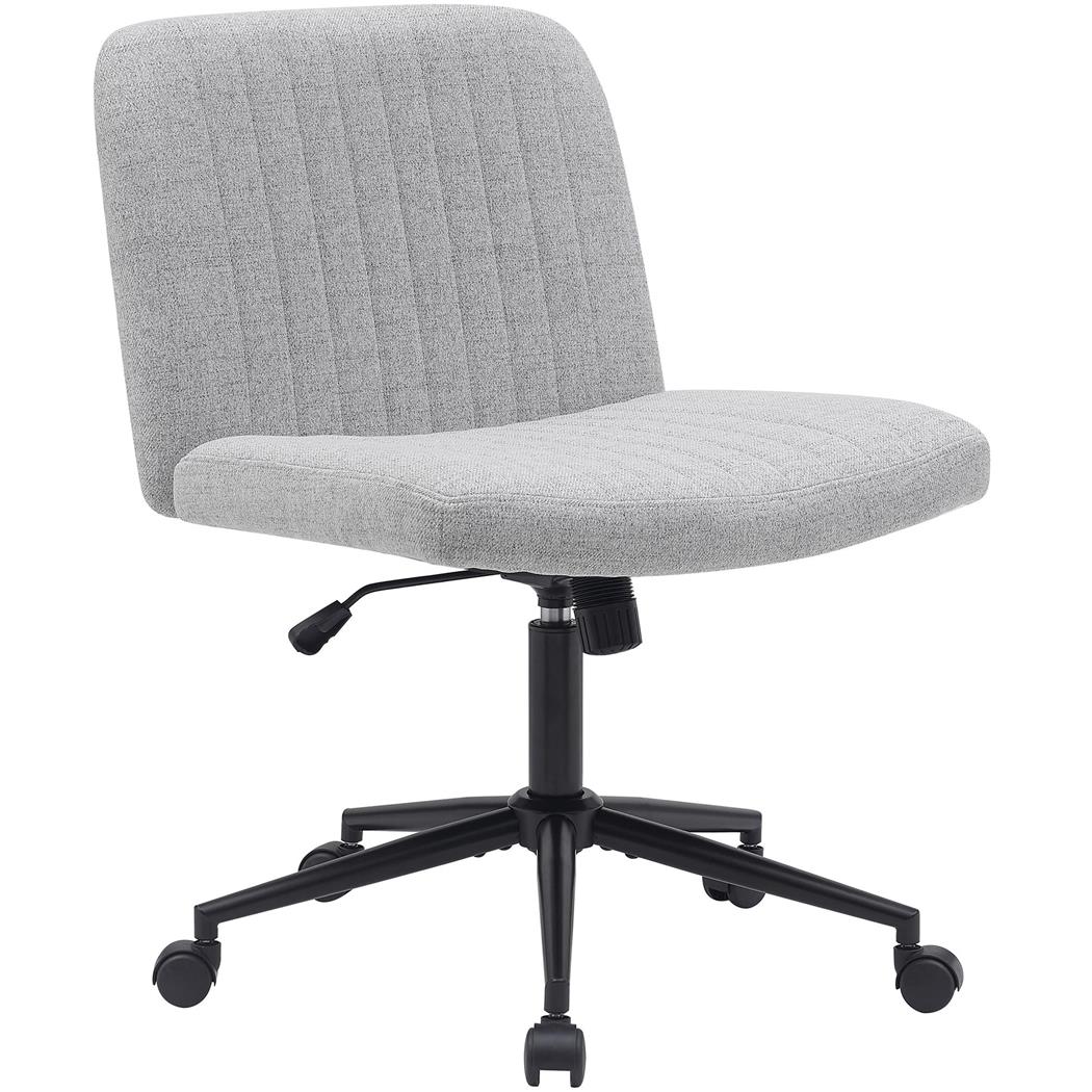 Krzesło Obrotowe SONNY TKANINA, Miękkie Wyściłanie, Szerokie Siedzisko, Tkanina kolor Jasnoszary