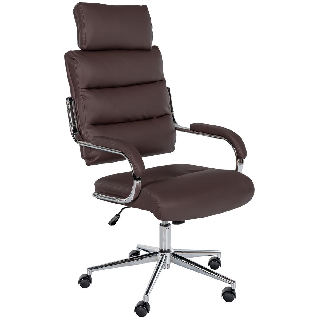 Fotel Biurowy SALEM, Elegancki i Nowoczesny Design, Solidny i Wygodny, Ekoskóra Brązowy