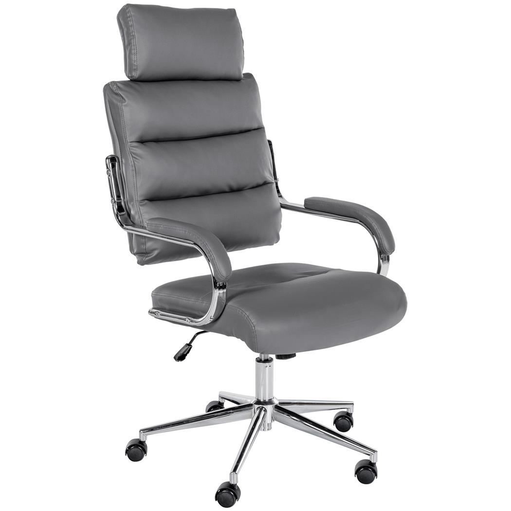 Fotel Biurowy SALEM, Elegancki i Nowoczesny Design, Solidny i Wygodny, Ekoskóra Szary