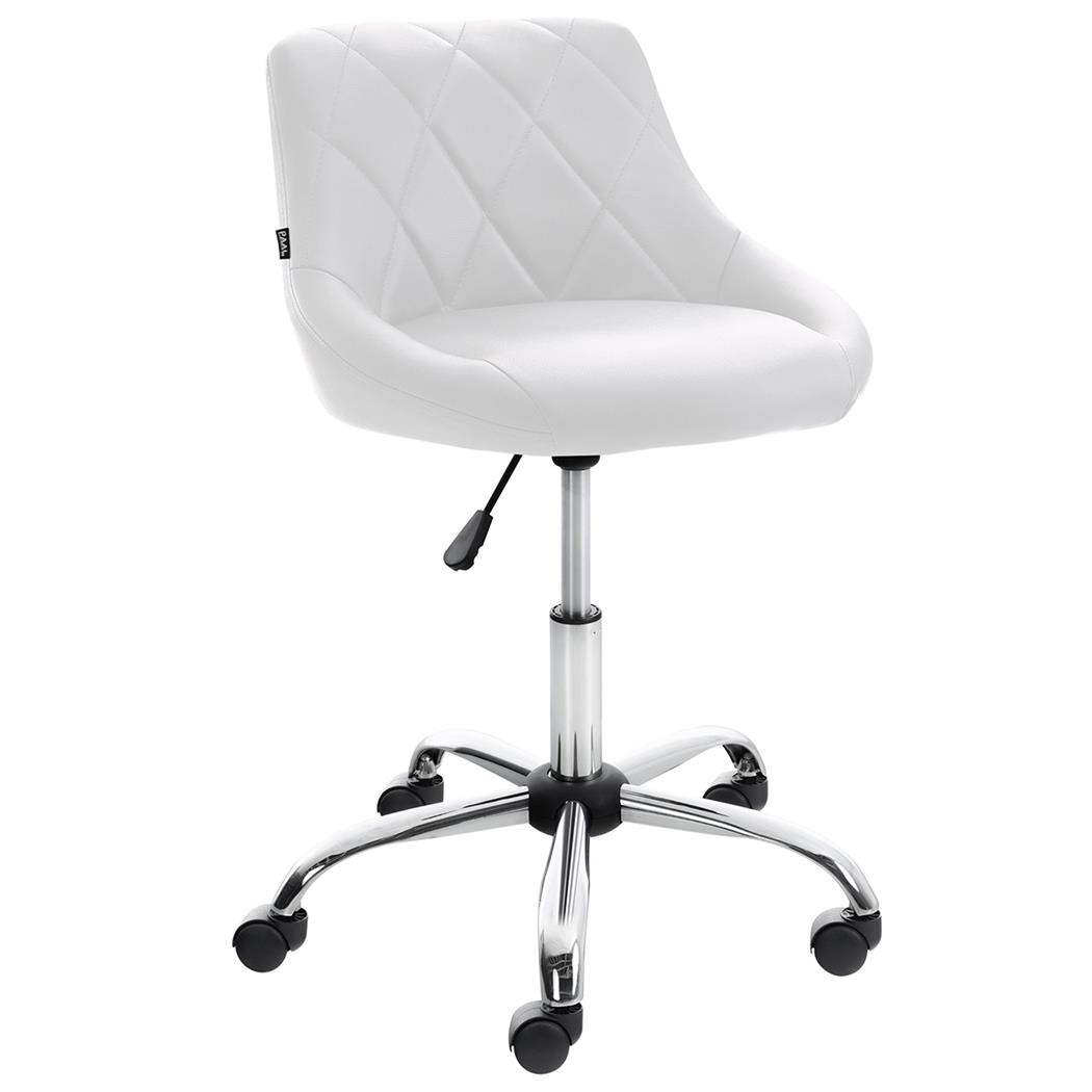 Krzesło Obrotowe DOVER, Miękka Tapicerka, Metalowy Stelaż, Ekoskóra kolor Biały