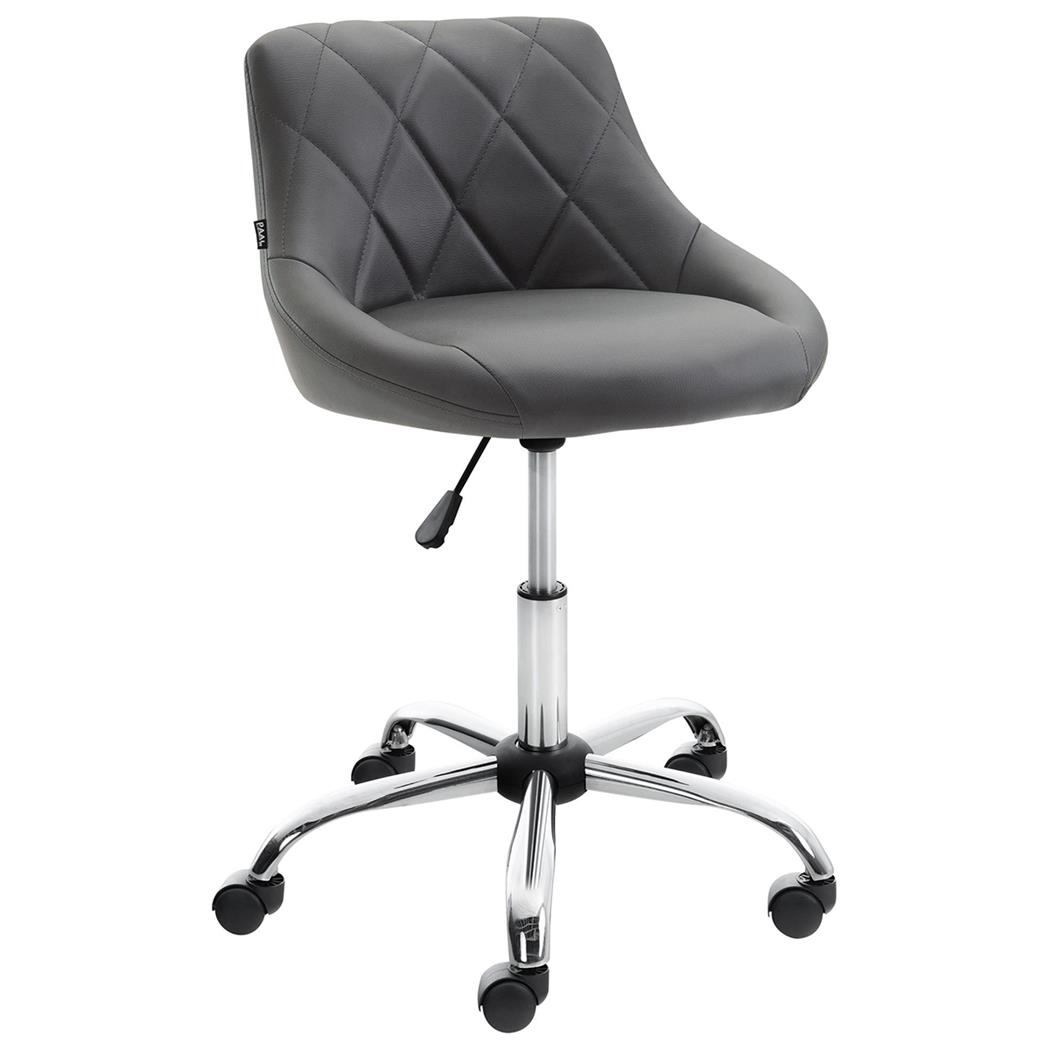 Krzesło Obrotowe DOVER, Miękka Tapicerka, Metalowy Stelaż, Ekoskóra kolor Szary