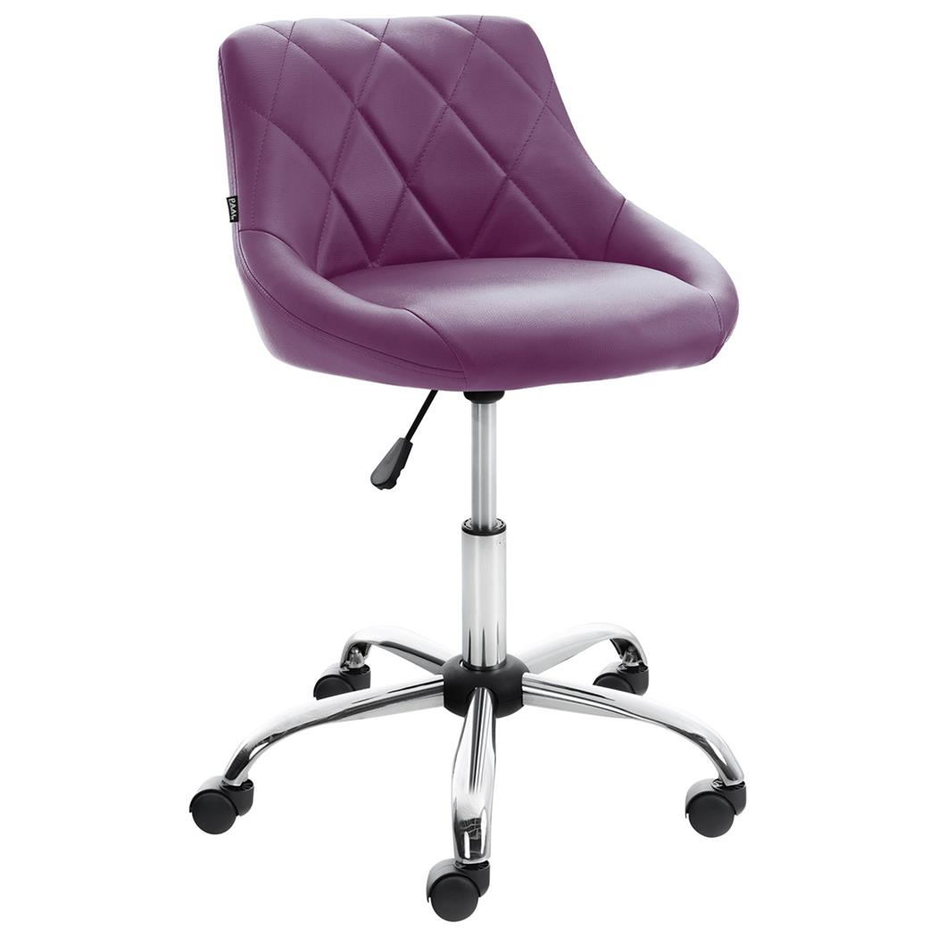 Krzesło Obrotowe DOVER, Miękka Tapicerka, Metalowy Stelaż, Ekoskóra kolor Fioletowy