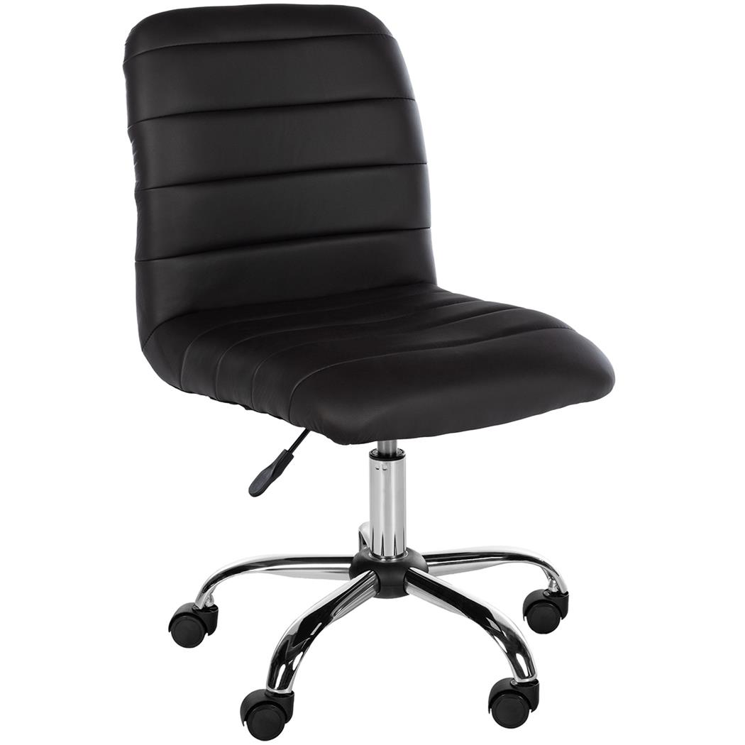 Krzesło Obrotowe KIMU, Metalowa Podstawa, Wygodne Siedzisko, Sztuczna Skóra, Kolor Brązowy