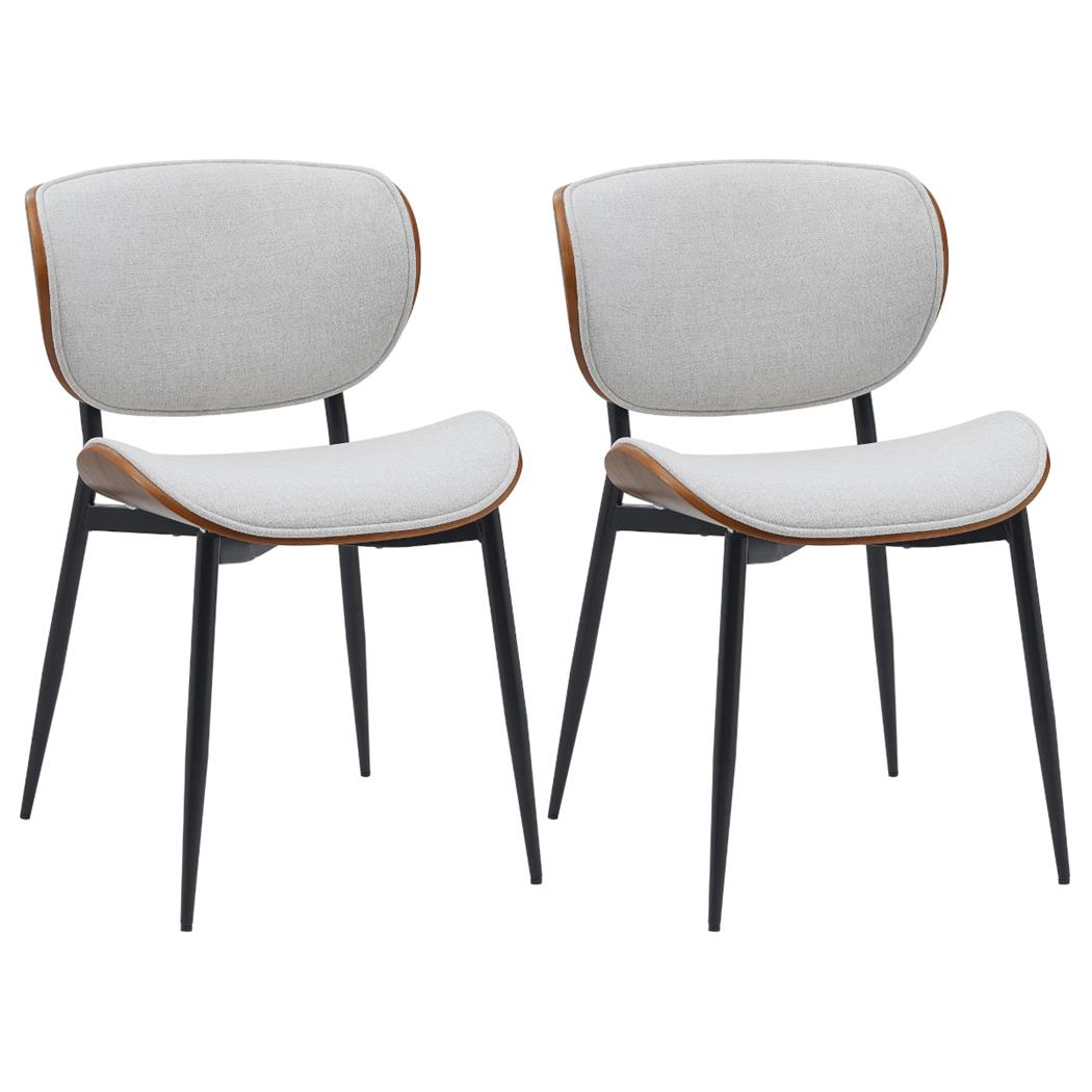 Zestaw 2 szt. Krzesło Konferencyjne BRONSON, Drewno kolor Orzech, Tkanina kolor Beżowy