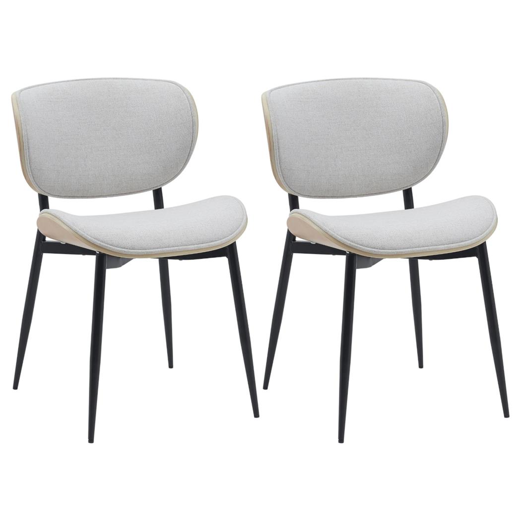 Zestaw 2 szt. Krzesło Konferencyjne BRONSON, Drewno kolor Dąb, Tkanina kolor Beżowy