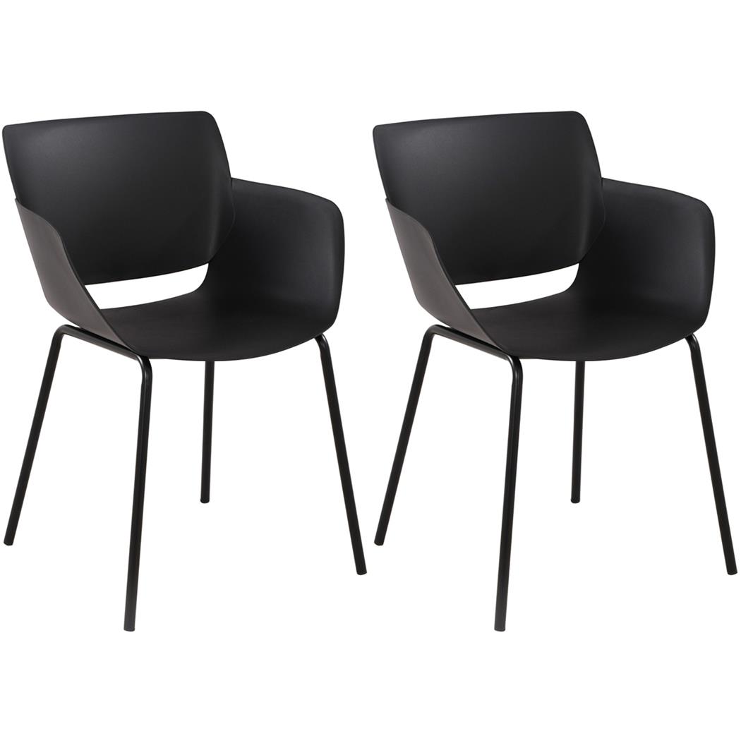 Zestaw 2 szt. Krzesło Konferencyjne RIKO, Nowoczesny Elegancki Design, Wygodne, Polipropylen Kolor Czarny