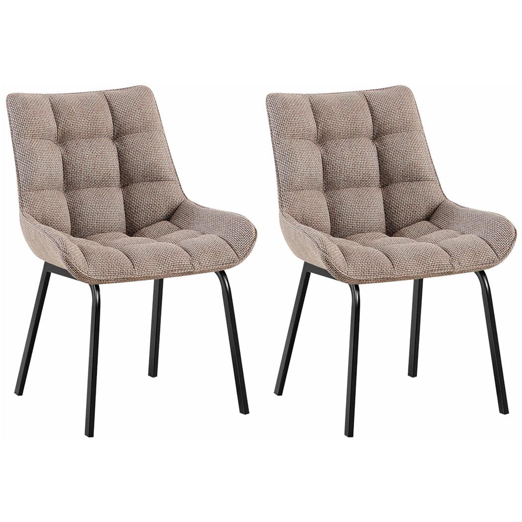 Zestaw 2 szt. Krzesło Konferencyjne MAMBO, Miękko Wyściełane, Czarny Metalowy Stelaż, Tkanina kolor Brązowy