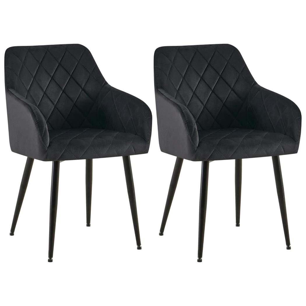 Zestaw 2 szt. Krzesło Konferencyjne GLOVER, Czarne Nogi, Aksamitna Tapicerka, kolor Czarny