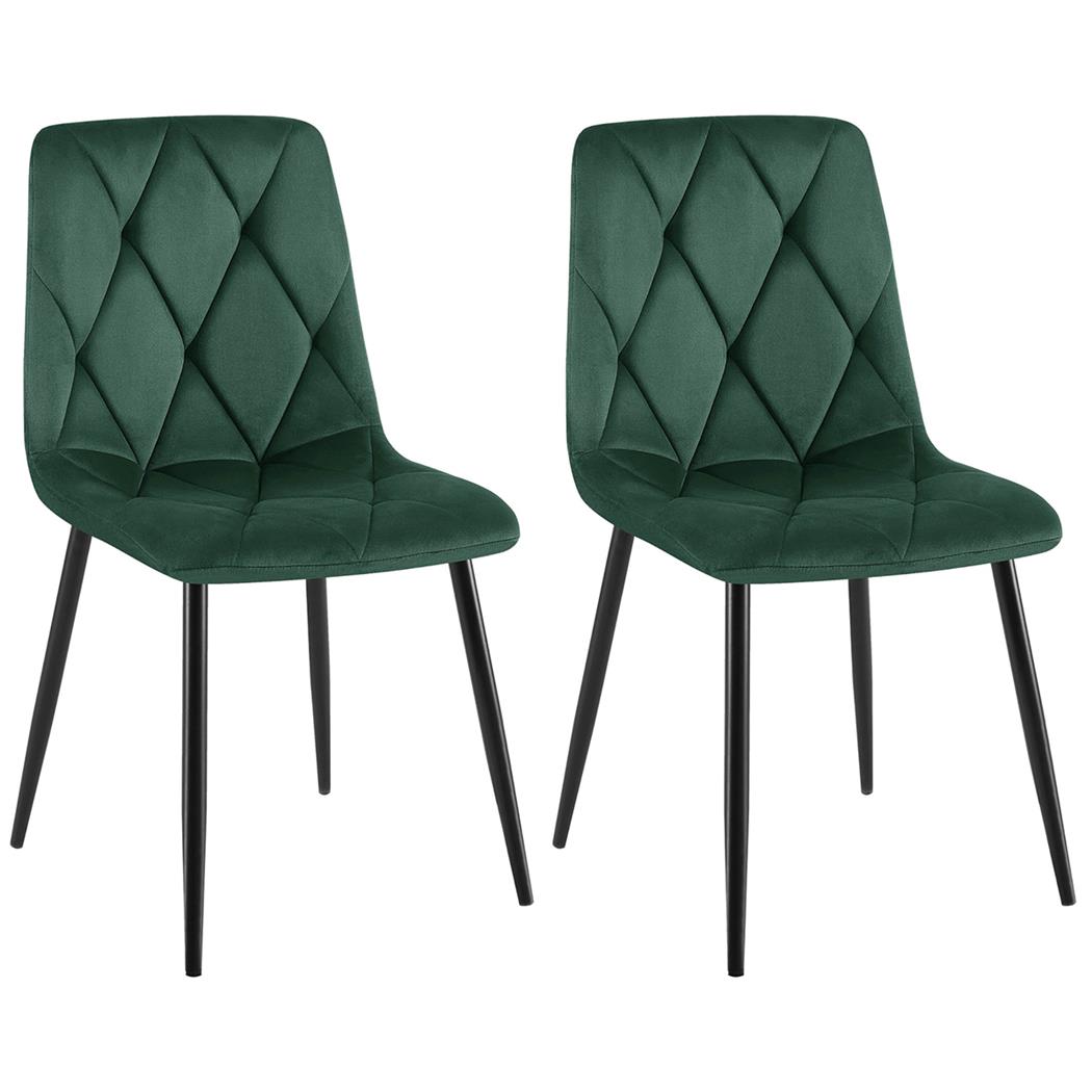 Zestaw 2 szt. Krzesło Wizytowe SYAN, Nowoczesny Design, Metalowy Stelaż, Aksamit kolor Zielony