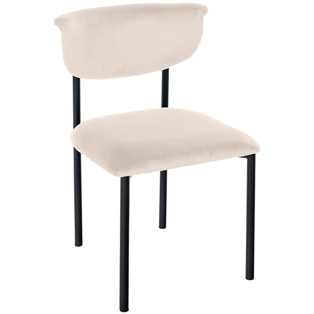 Krzesło Konferencyjne TUCKER, Miękka Tapicerka, Wytrzymały Metalowy Stelaż, Aksamit kolor Kremowy