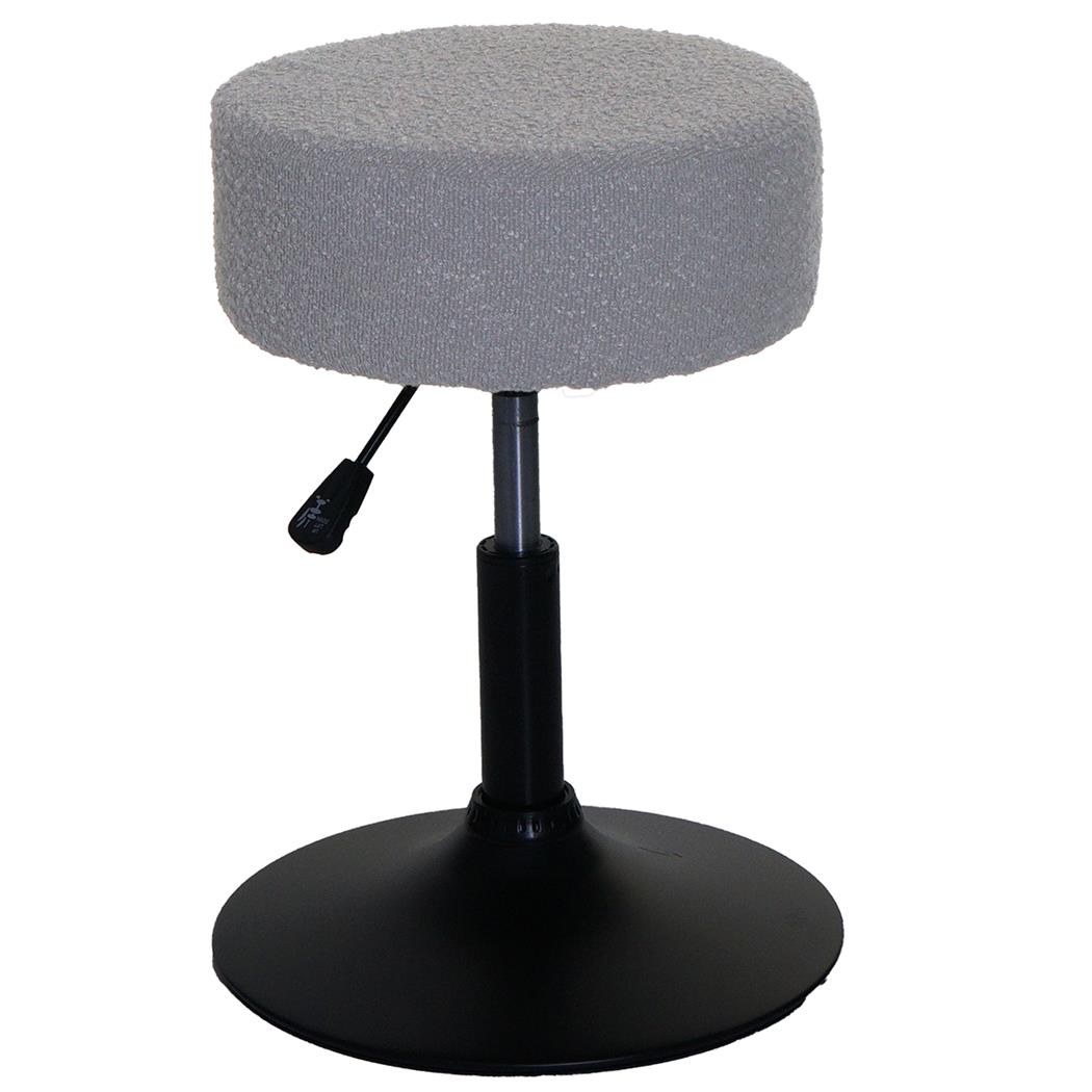 Taboret BLOOM, Obrotowy 360º, Miękka Wyściółka, Tkanina Boucle kolor Jasnoszary