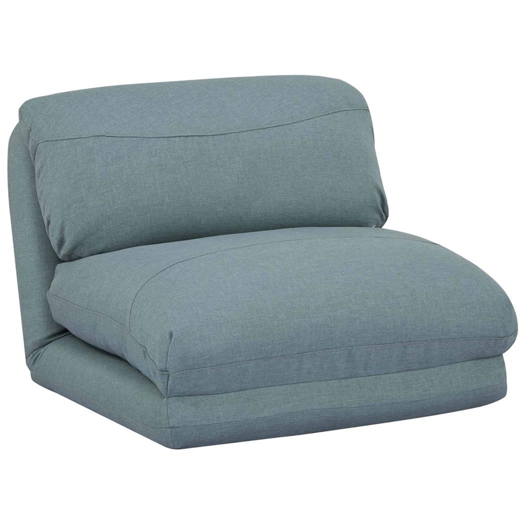 Fotel Rozkładany NANTES, Rozkładany do Spania, Łatwe Rozkładanie, Tkanina Kolor Turkusowy