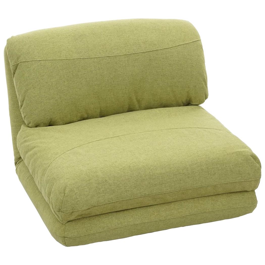 Fotel Rozkładany NANTES, Rozkładany do Spania, Łatwe Rozkładanie, Tkanina Kolor Zielony
