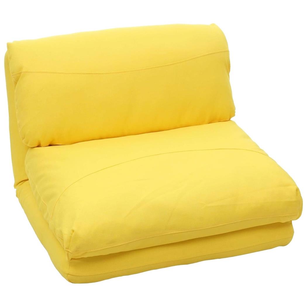 Fotel Rozkładany NANTES, Rozkładany do Spania, Łatwe Rozkładanie, Tkanina Kolor Żółty
