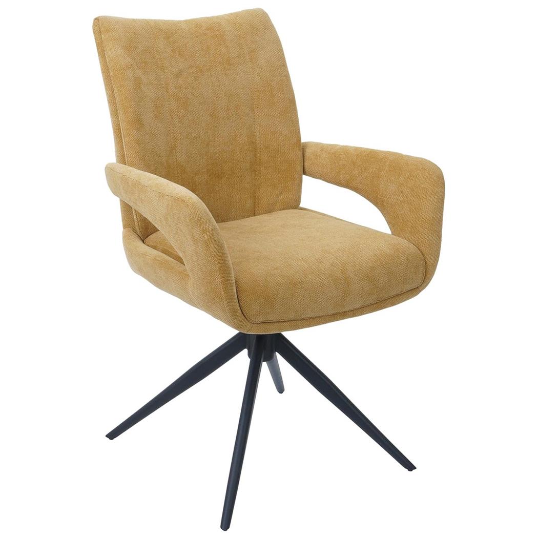 Krzesło Do Poczekalni LELIA, Obrotowe, Automatyczny Powrót, Miękka Tkanina kolor Żółty