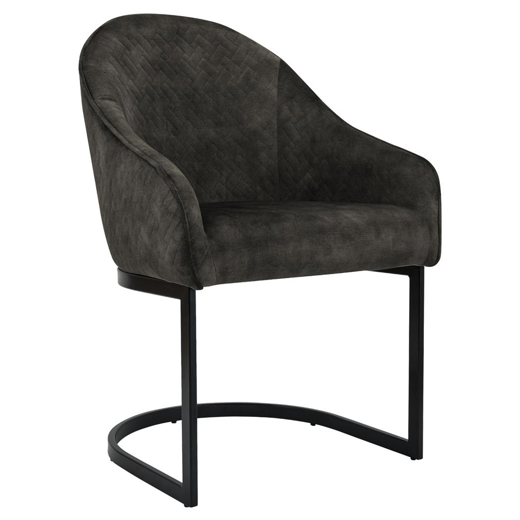 Krzesło Konferencyjne TIKA, Metalowe Płozy, Miękko wyściełane, Aksamit kolor Ciemny Brąz