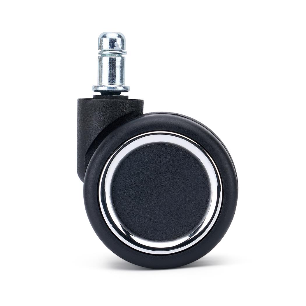 5 szt. Zestaw Kółek SMART do Podłóg Twardych 11 mm / 50 mm, do Krzeseł i Foteli Biurowych, Czarne
