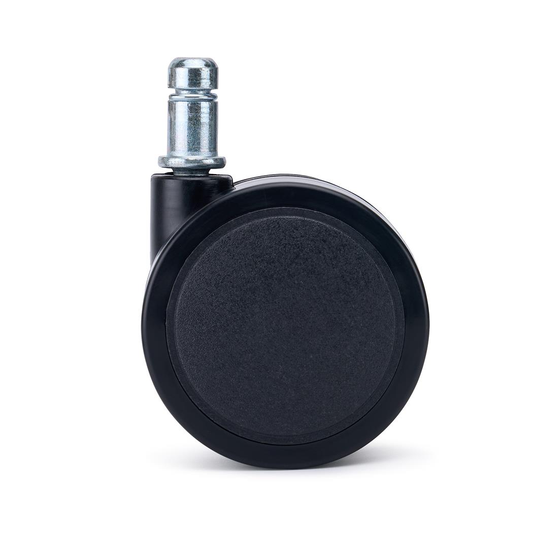 5 szt. Kółka LYRA do Podłóg Twardych 11 mm / 60 mm, Uniwersalne Kółka do Foteli Biurowych, Czarne
