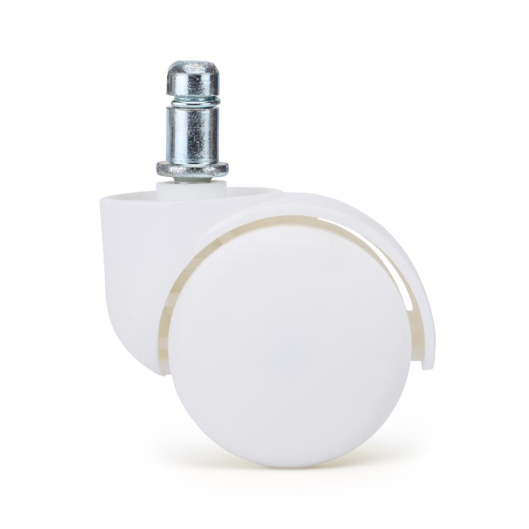 5 szt. Zestaw Uniwersalnych Kółek JACK do Wykładzin i Dywanów 11 mm / 50 mm, Plastikowe, Białe