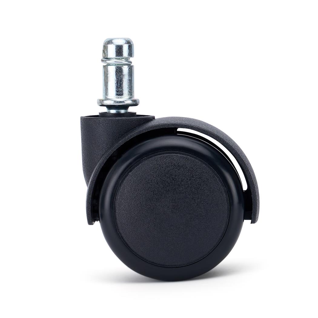 5 szt. Zestaw Kółek RUSH do Podłóg Twardych 11 mm / 50 mm, do Krzeseł i Foteli Biurowych, Czarne