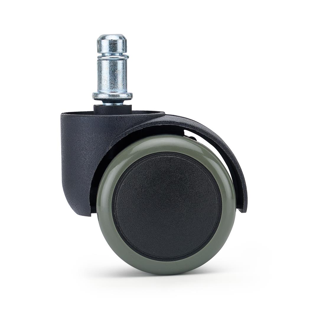 5 szt. Zestaw Kółek Miękkich z Hamulcem ROLL do Parkietów, 11 mm / 50 mm, Blokada Bezpieczeństwa, Szare