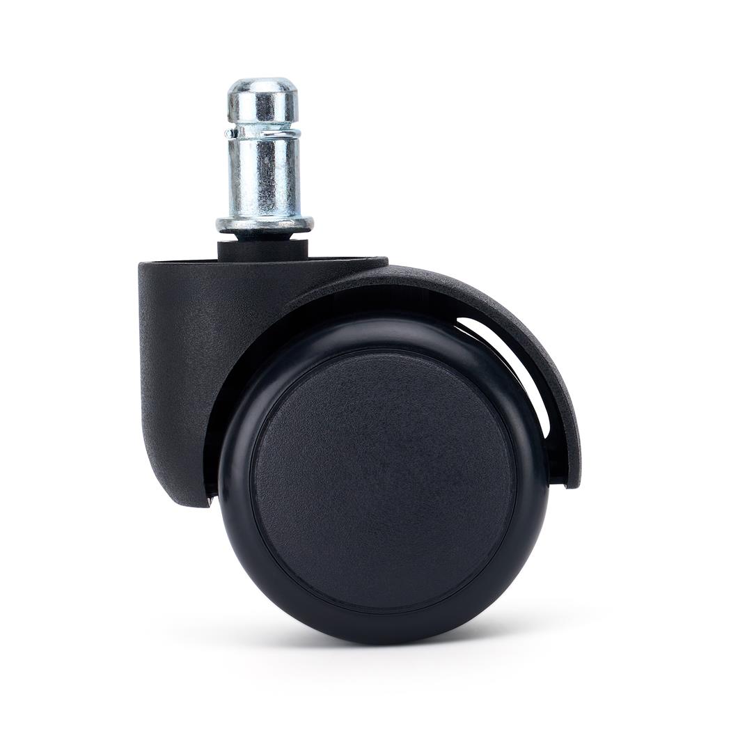 5 szt. Zestaw Kółek Miękkich z Hamulcem ROLL do Parkietów, 11 mm / 50 mm, Blokada Bezpieczeństwa, Czarne