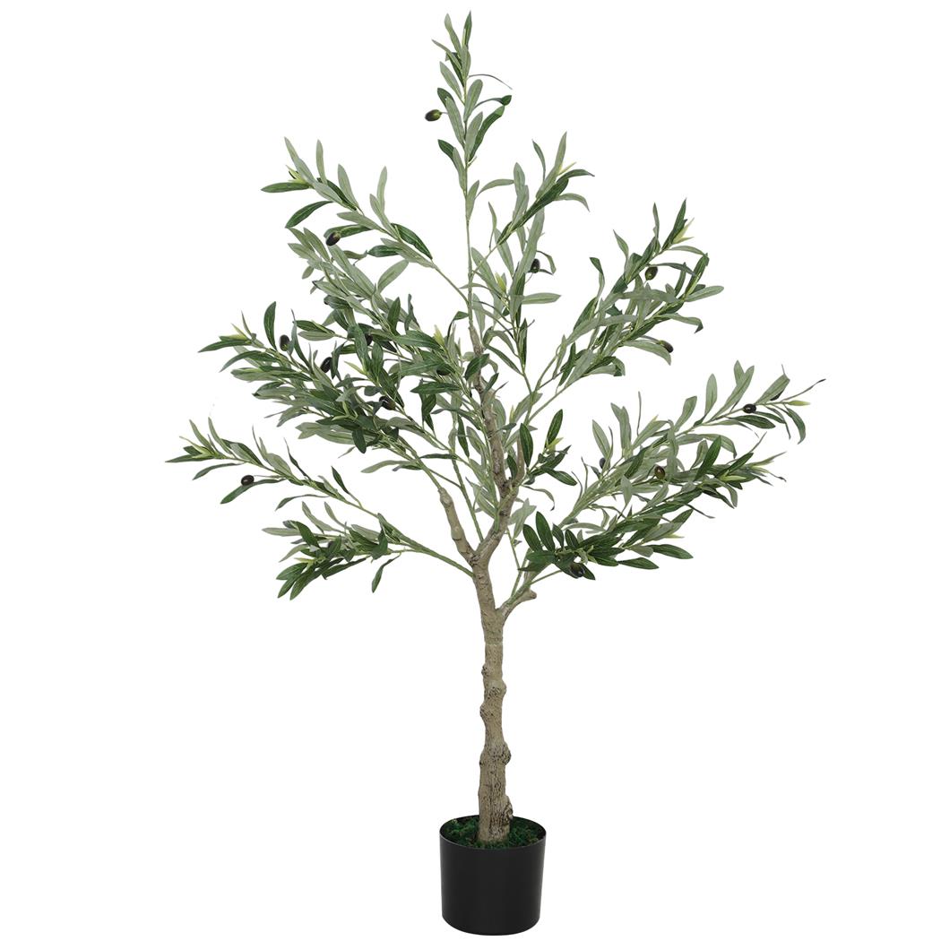Roślina do Biura ECOA, Sztuczne Drzewko Oliwne, Śródziemnomorski Styl, 120 cm Wysokości, w Doniczce