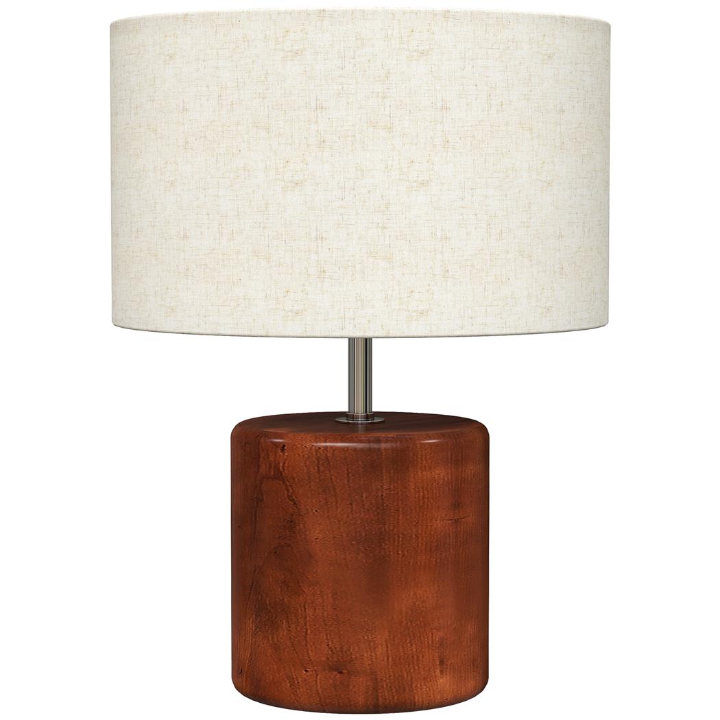 Lampa Biurowa CLARI, Eleganckie Wzornictwo, Dreniana Podstawa, Klosz z Tkaniny, kolor Kremowy
