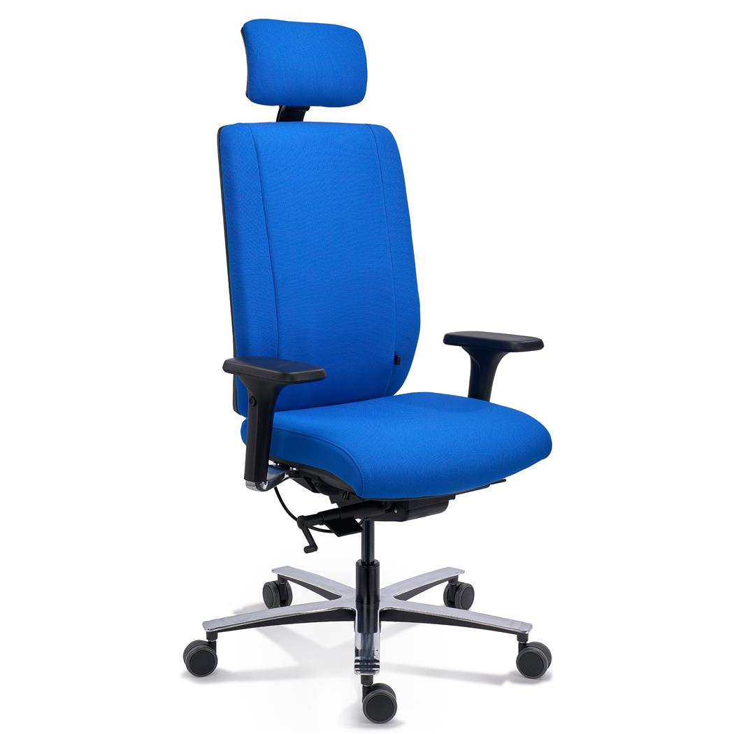 Fotel Ergonomiczny Dyspozytorski KRONOS, Wysoka Wydajność, Certyfikowany do Pracy 24/7, Tkanina, Niebieski
