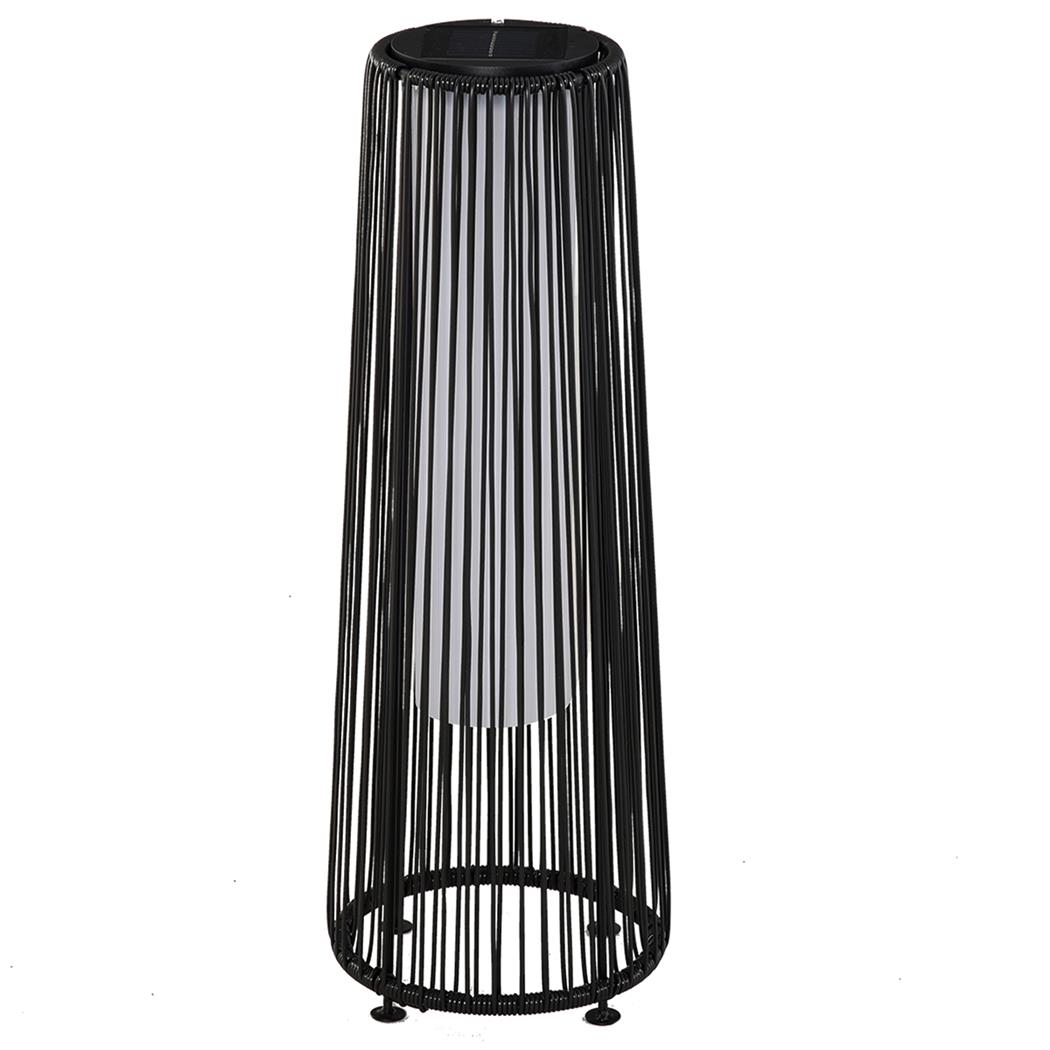 Lampa Solarna do Biura AURA, Odporna na Warunki Atmosferyczne, Rattanowy Klosz, kolor Czarny