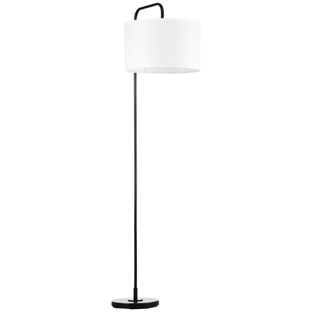 Lampa Stojąca do Biura PRISMA, Stalowy Stelaż, Klosz z Tkaniny, kolor Czarny