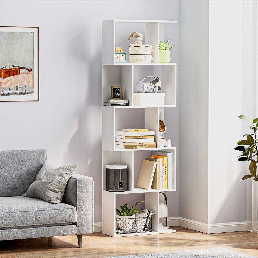 Regał Biurowy AMIX, Nowoczesny Design, Wymiary 60x24x184,5 cm, kolor Biały