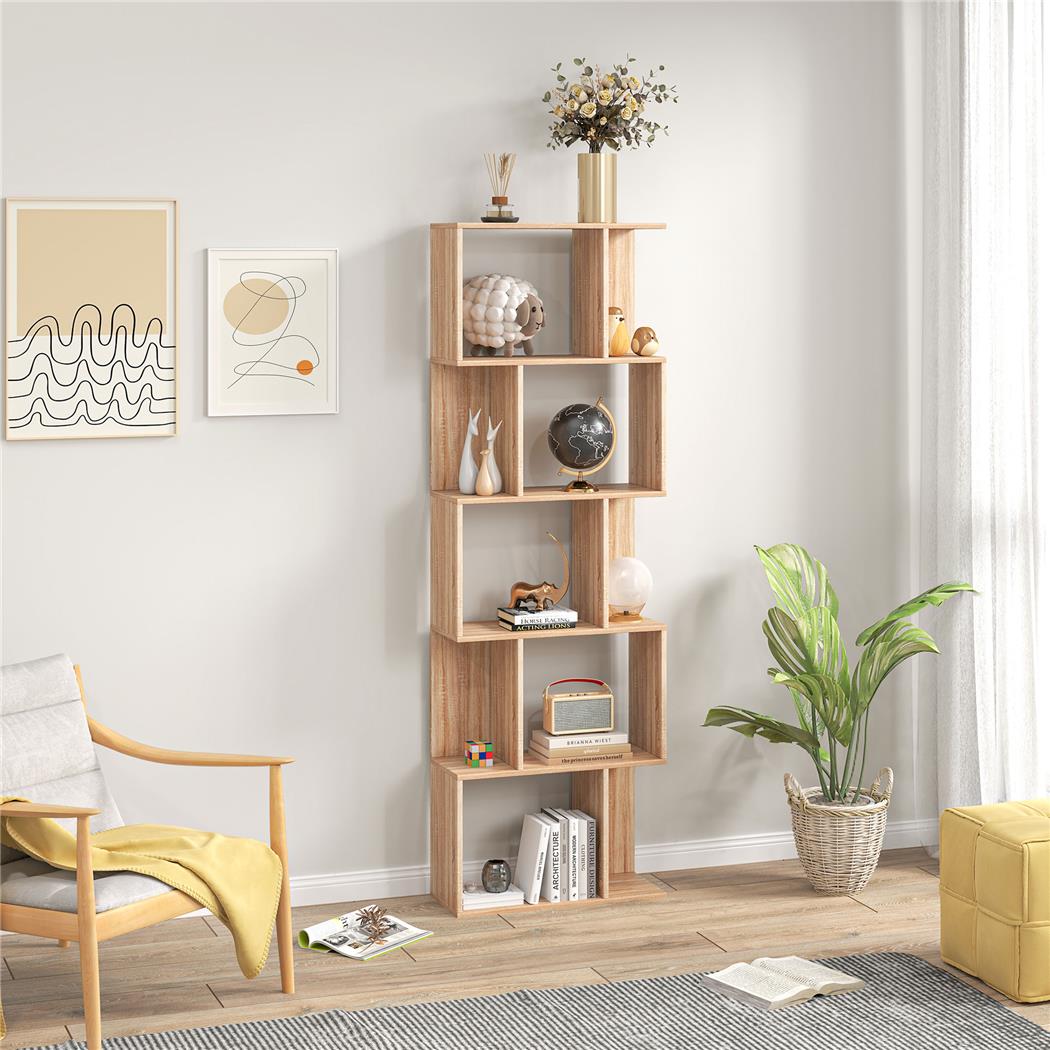 Regał Biurowy AMIX, Nowoczesny Design, Wymiary 60x24x184,5 cm, kolor Dąb