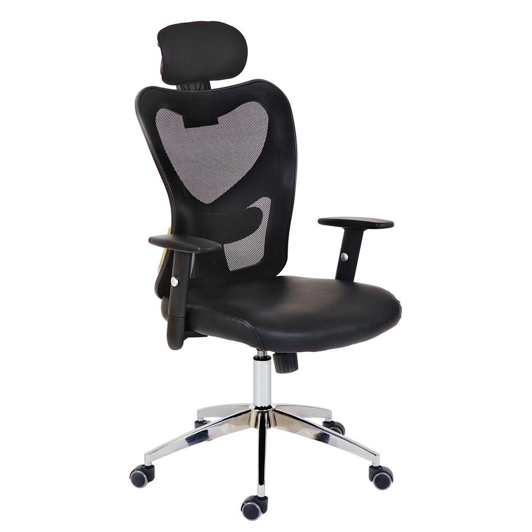 Krzesło Ergonomiczne ZELIA, 8 Godzin Pracy, Tapicerowane Podparcie Lędźwiowe, Metalowy Stelaż, Kolor Czarny