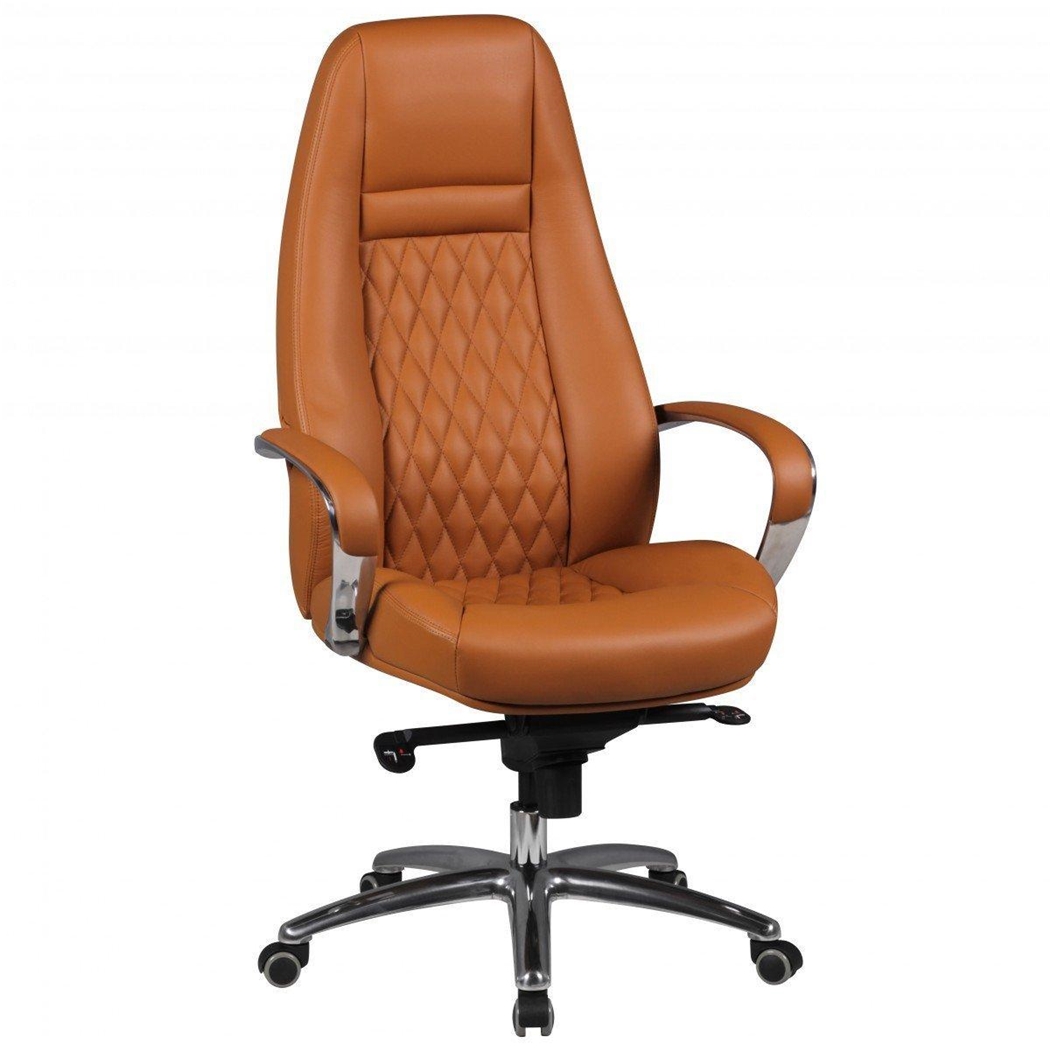 Fotel Ergonomiczny TINDAYA, Ekskluzywny Design, Skóra Naturalna kolor Jasnobrązowy