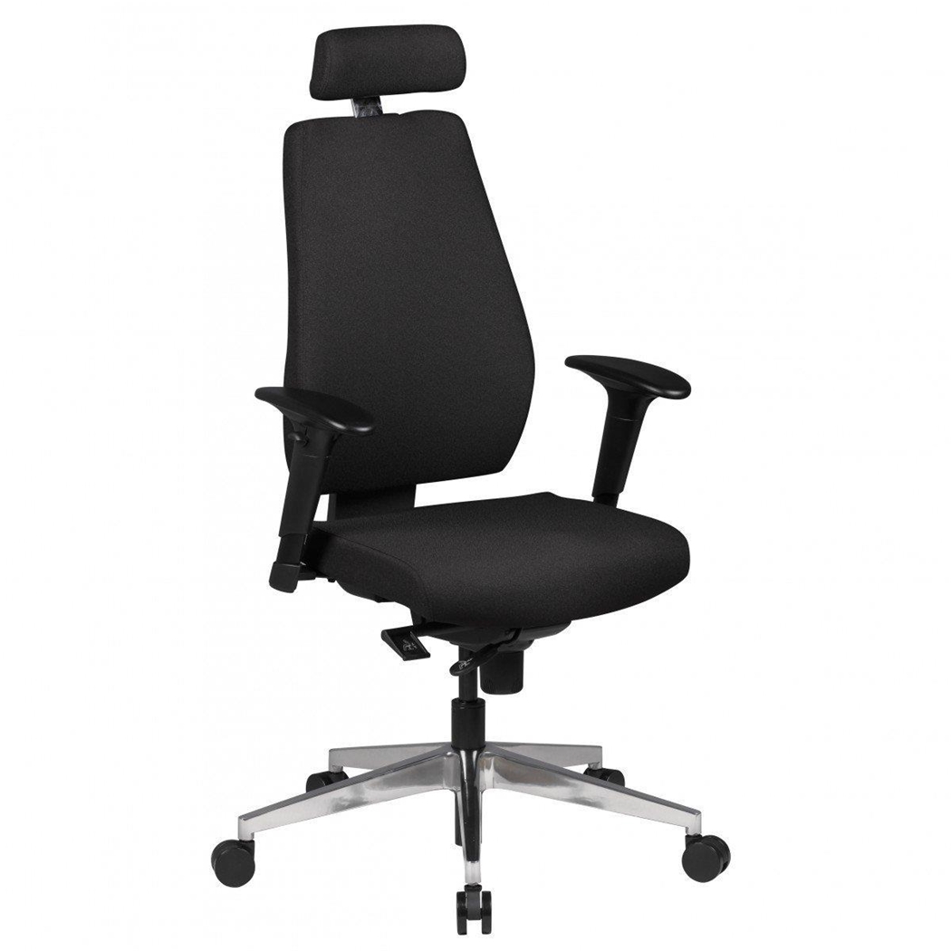 Krzesło Ergonomiczne DIKA PRO, Do Pracy 8 godz., 100% Regulowane, Wytrzymała Tkanina, Czarne