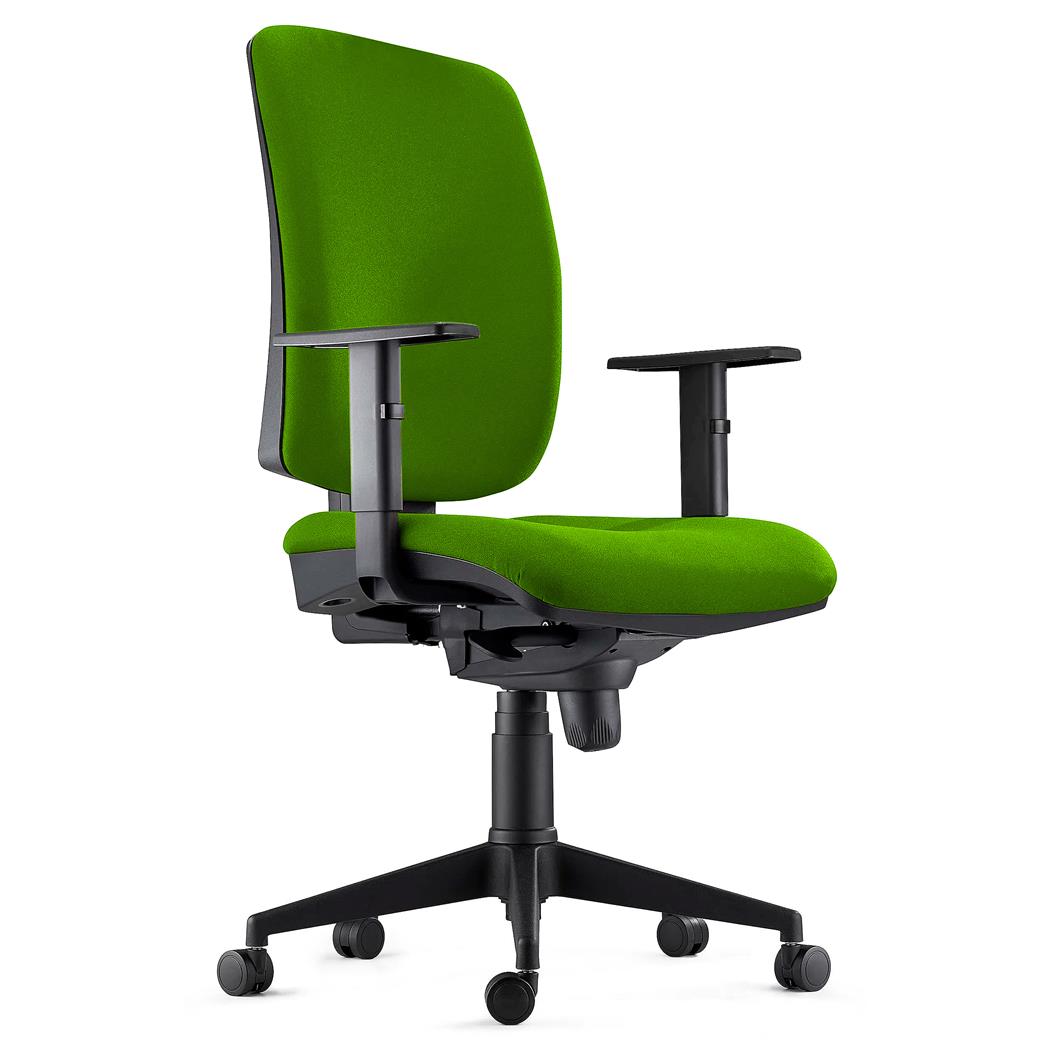 Fotel Biurowy Ergonomiczny PIERO, Tkanina kolor Zielony, Regulowane Podłokietniki