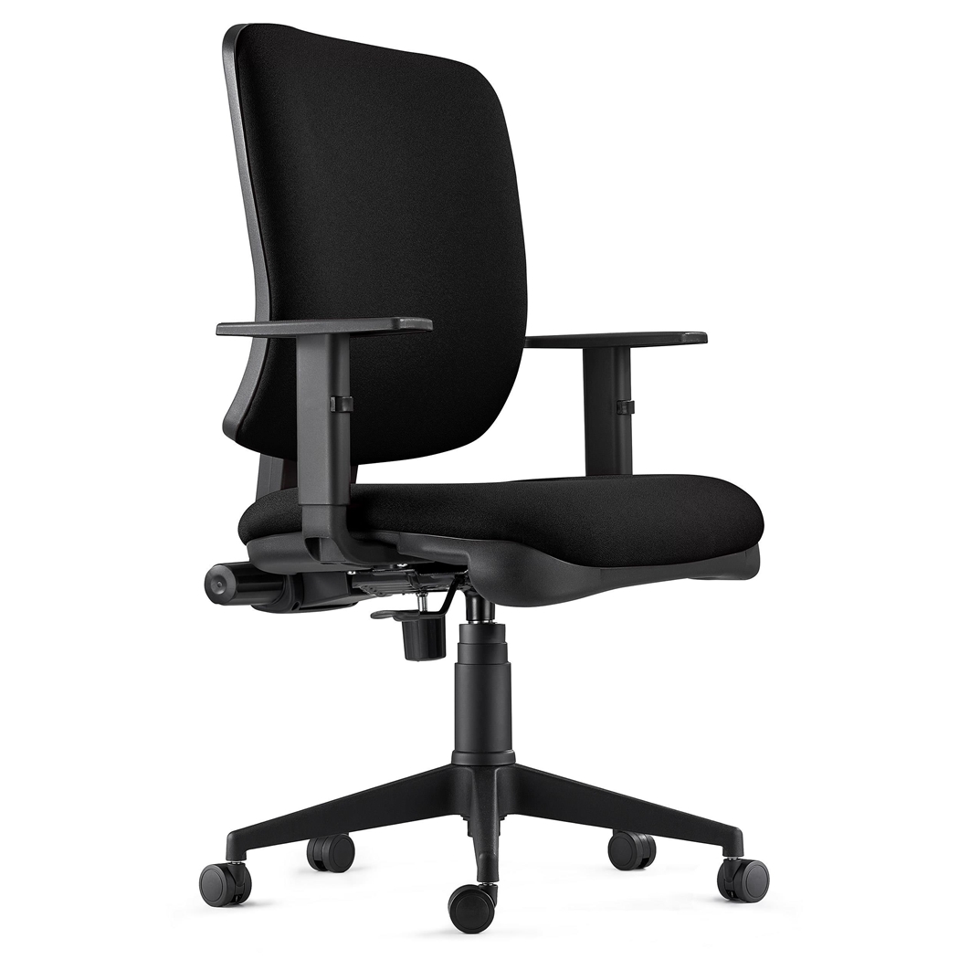 Krzesło Ergonomiczne DIEGO, Tkanina kolor Czarny, z Grubą Tapicerką i Mechanizmem Synchronicznym