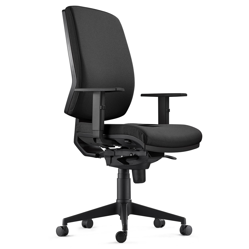 Fotel Ergonomiczny OLIVER, Czarna Tkanina, 8 Godzin Pracy, Gruba Tapicerka