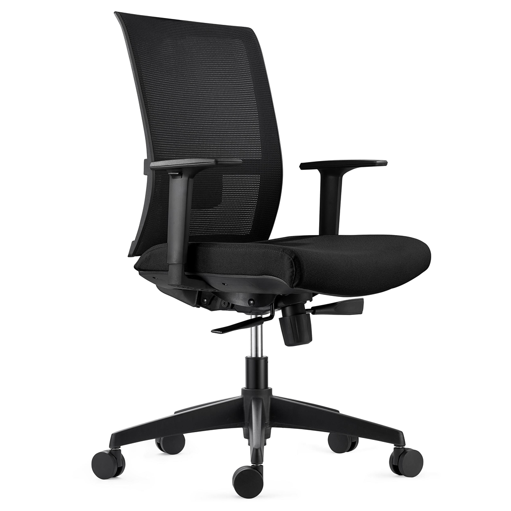 Krzesło Ergonomiczne EXON, Podparcie Lędźwiowe, 8 Godzin Pracy, Tkanina i Siatka, kolor Czarny