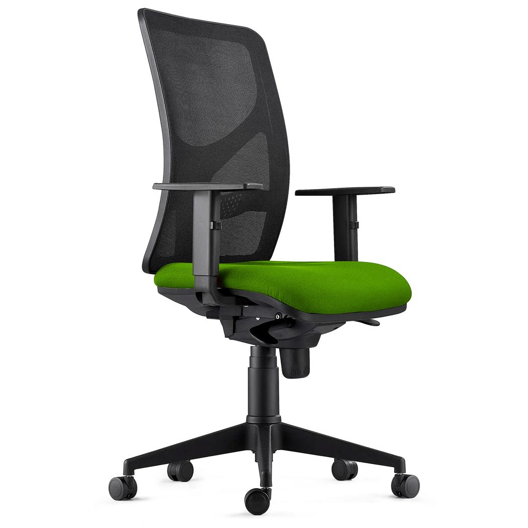 Krzesło Biurowe MILO, Regulowane Podłokietniki, Podparcie Lędźwiowe, z Tkaniny, kolor Zielony