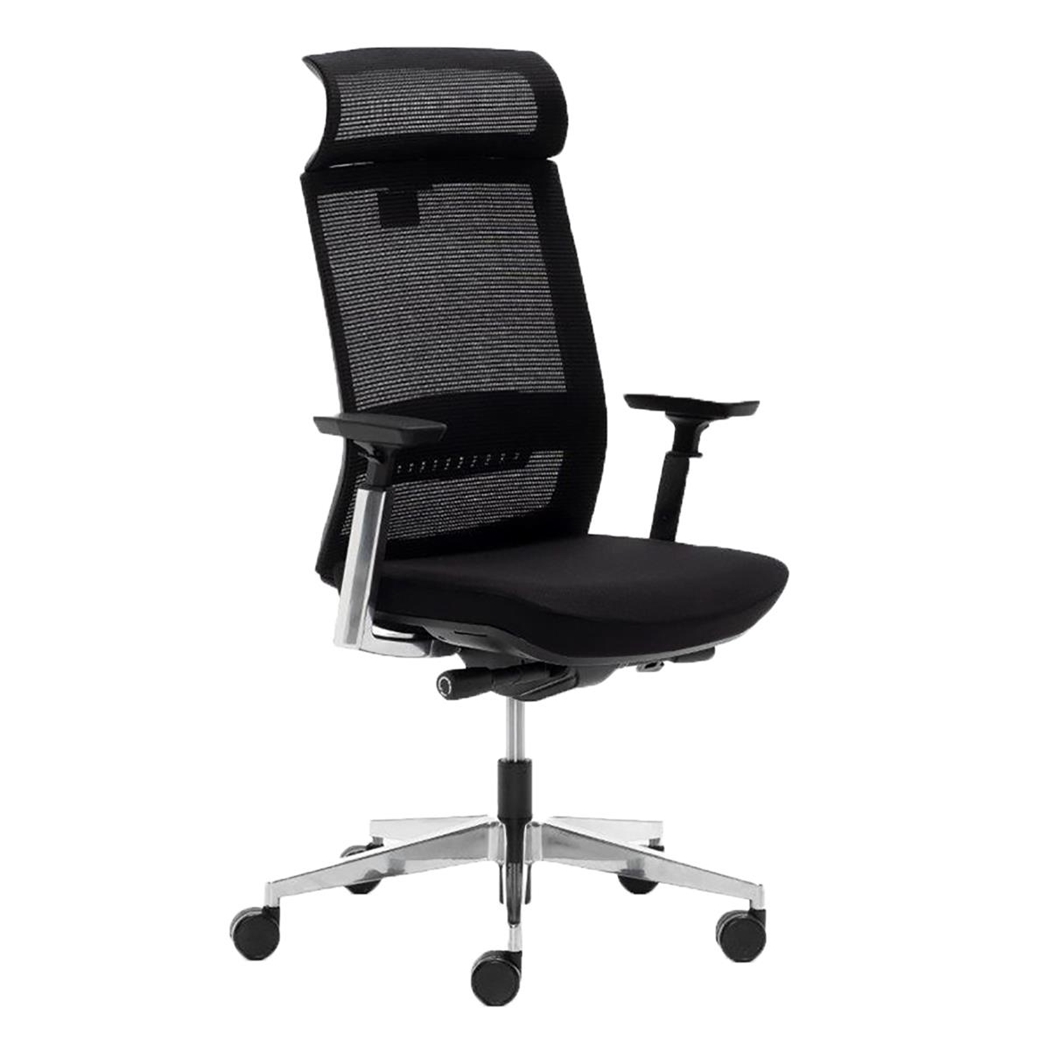 Krzesło Ergonomiczne CALGARY, Pełna Regulacja, 8 Godz. Pracy, Metalowy Stelaż, Czarne