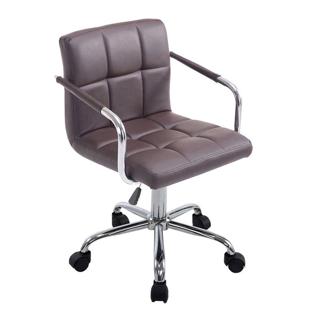 Krzesło Biurowe BETTY, Gruba Tapicerka, Metalowy Stelaż, Skóra kolor Brązowy