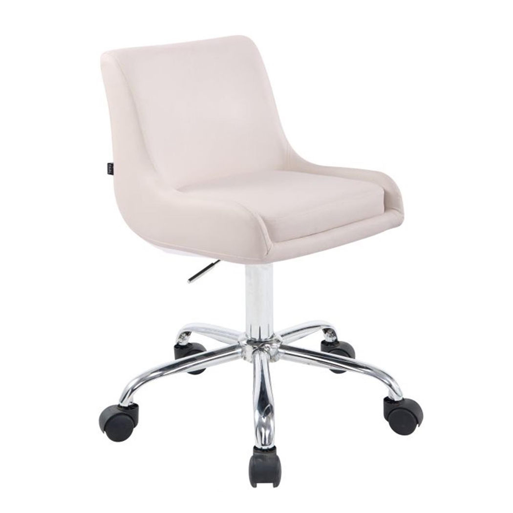 Krzesło Biurowe ASIA, Metalowa Podstawa, Ekskluzywny Design, Skóra, Kolor Biały